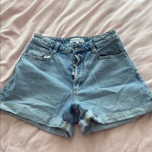 Dynamite Blue Jean Shorts High-Waisted Relaxed Fit